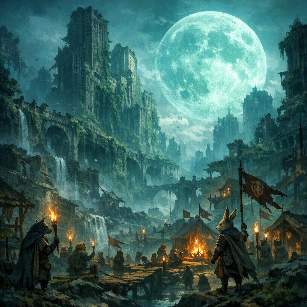 Ancient human ruins reclaimed by nature